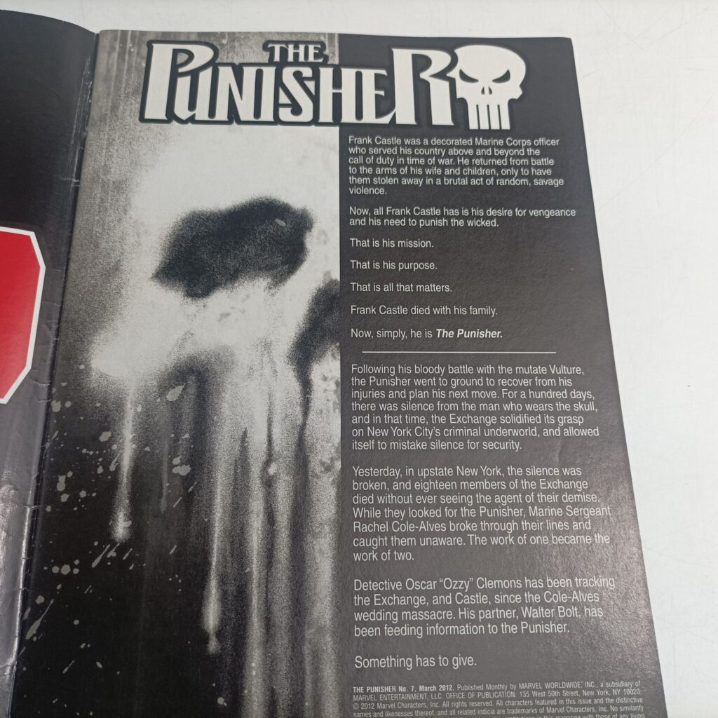 The Punisher Comic #7 (March, 2012) Marvel Comics US [g+] Softback | Image 3