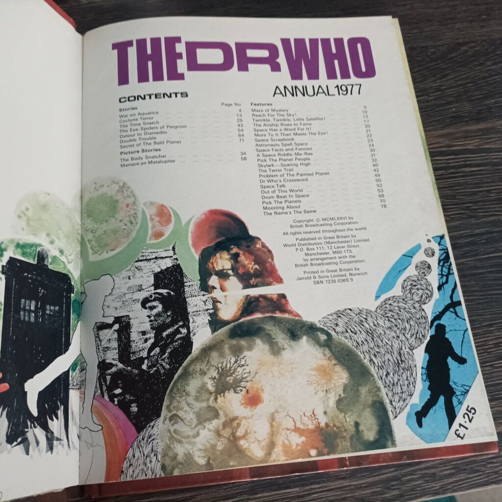 The DOCTOR WHO Annual 1977 Starring Tom Baker [G+] Unclipped / Clean Crossword BBC Television (World Distributors) | Image 3